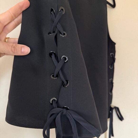 rag & bone Black Tank Top with Side Ties - Picture 3 of 5